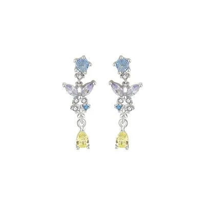 Bông Tai Bạc Nữ Dạng Dài đính đá CZ Chú Bướm Xinh Rowan LILI 092556 4