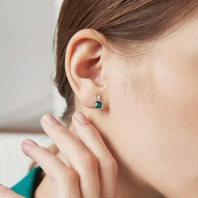 Bông Tai Bạc Nữ đính đá CZ Abby LILI 100392 3