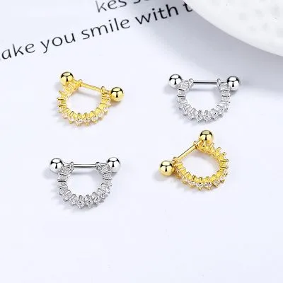 Bông Tai Bạc Nữ đính đá CZ Fay LILI 101005 1