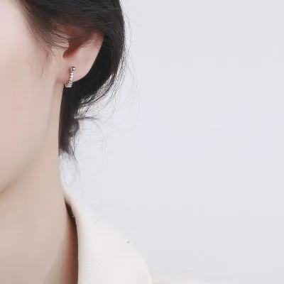 Bông Tai Bạc Nữ đính đá CZ Fay LILI 101005 2