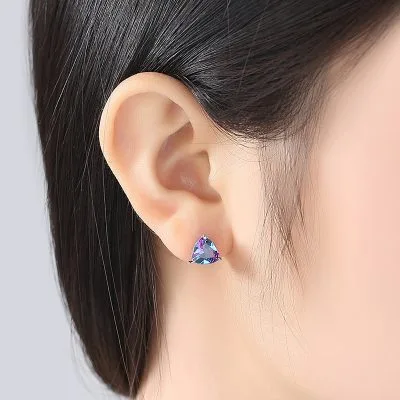 Bông Tai Bạc Nữ đính đá CZ Kate LILI 100272 2