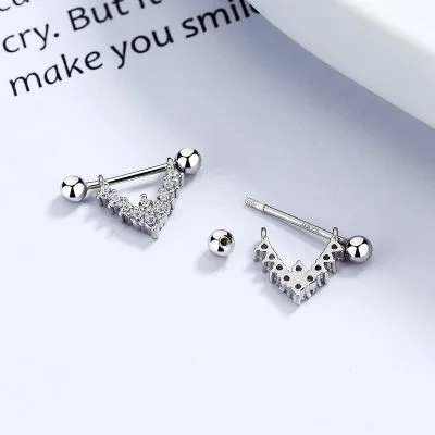 Bông Tai Bạc Nữ đính đá CZ Lia LILI 100936 3