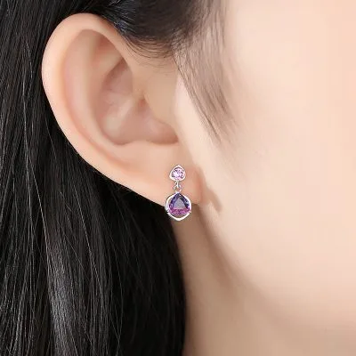Bông Tai Bạc Nữ đính đá CZ Lina LILI 100445 2