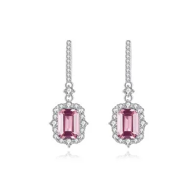 Bông Tai Bạc Nữ đính đá CZ Rosa LILI 100425 1