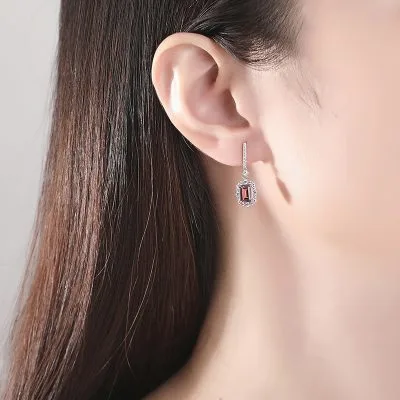 Bông Tai Bạc Nữ đính đá CZ Rosa LILI 100425 2