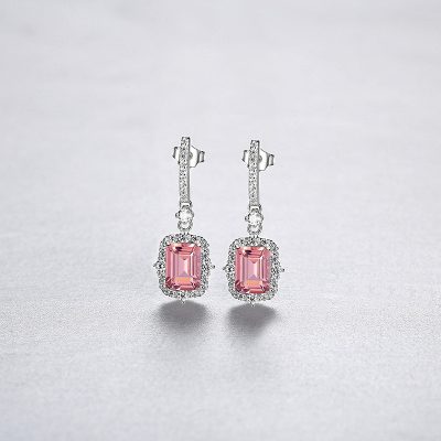 Bông Tai Bạc Nữ đính đá CZ Rosa LILI 100425 3