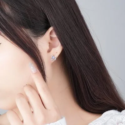 Bông Tai Bạc Nữ đính đá CZ Cá Voi Và Biển LILI 100585 4