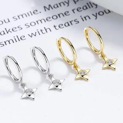 Bông Tai Bạc Nữ đính đá CZ Hình ánh Sao Johnnie LILI 101261 1
