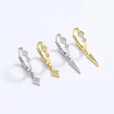 Bông Tai Bạc Nữ đính đá CZ Hình ánh Sao Luna LILI 099660 1