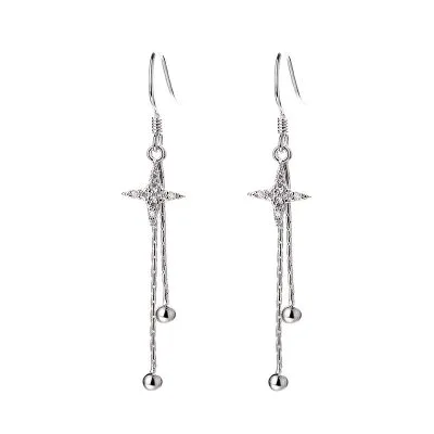 Bông Tai Bạc Nữ đính đá CZ Hình ánh Sao Oakley LILI 101103 4