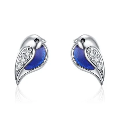 Bông Tai Bạc Nữ đính đá CZ Hình Chú Chim Non Zoie LILI 100771 6
