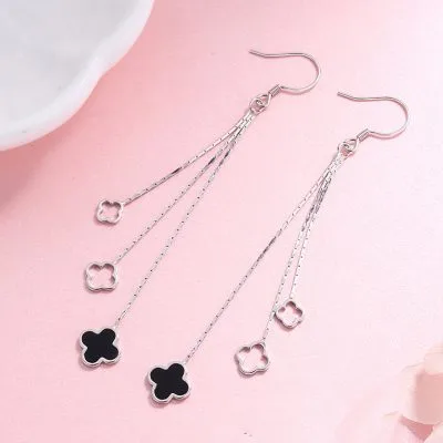 Bông Tai Bạc Nữ đính đá CZ Hình Cỏ 4 Lá Zola LILI LILI 100819 1
