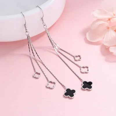 Bông Tai Bạc Nữ đính đá CZ Hình Cỏ 4 Lá Zola LILI LILI 100819 4
