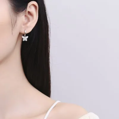 Bông Tai Bạc Nữ đính đá CZ Hình Hồ điệp Casey LILI 101286 3