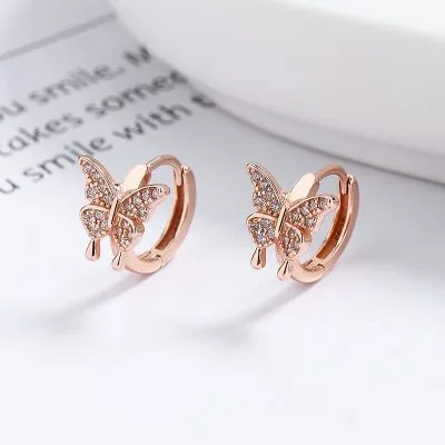 Bông Tai Bạc Nữ đính đá CZ Hình Hồ điệp Devan LILI 101367 2