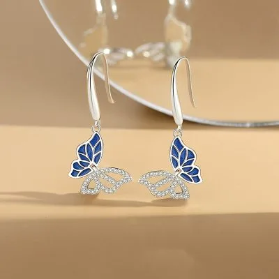 Bông Tai Bạc Nữ đính đá CZ Hình Hồ điệp Lola LILI 100042 1