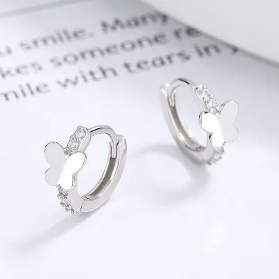 Bông Tai Bạc Nữ đính đá CZ Hình Hồ điệp Rene LILI 101252 3
