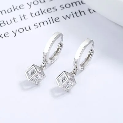 Bông Tai Bạc Nữ đính đá CZ Hình Lập Phương Juliette LILI 102973 5