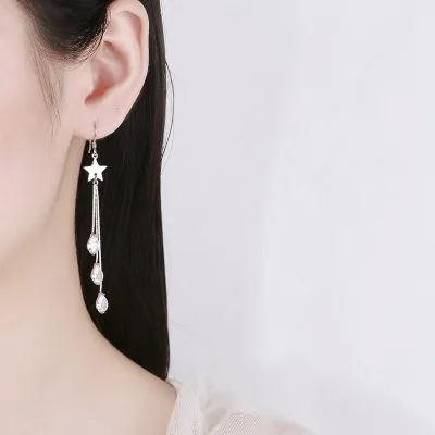 Bông Tai Bạc Nữ đính đá CZ Hình Ngôi Sao 5 Cánh Jessie LILI 101142 3