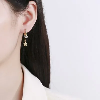 Bông Tai Bạc Nữ đính đá CZ Hình Ngôi Sao 5 Cánh Lowen LILI 101093 3