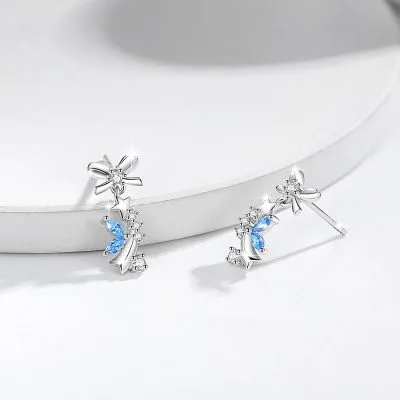 Bông Tai Bạc Nữ đính đá CZ Hình Ngôi Sao Băng Andi LILI 100654 1