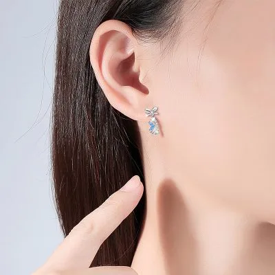 Bông Tai Bạc Nữ đính đá CZ Hình Ngôi Sao Băng Andi LILI 100654 2