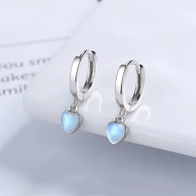 Bông Tai Bạc Nữ đính đá CZ Hình Trái Tim Gerry LILI 101375 1