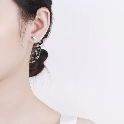 Bông Tai Bạc Nữ đính đá CZ Hình Trái Tim Love LILI 099842 4