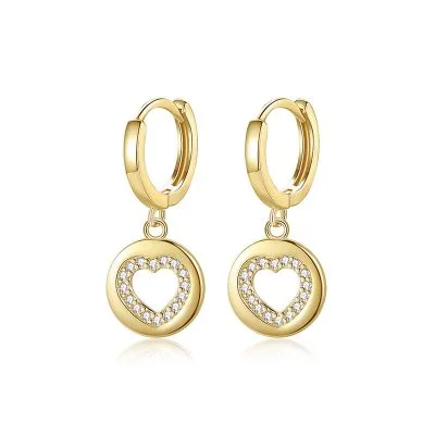 Bông Tai Bạc Nữ đính đá CZ Hình Trái Tim Ryan LILI 100350 1