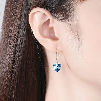 Bông Tai Bạc Nữ đính đá CZ Hình Trái Tim Của Biển Sara LILI 099955 3