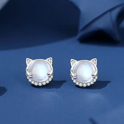 Bông Tai Bạc Nữ đính đá CZ Mèo Dễ Thương Myla LILI 0100005 5