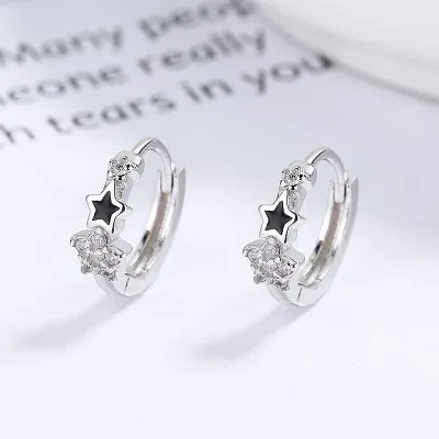 Bông Tai Bạc Nữ đính đá CZ Ngôi Sao May Mắn Santana LILI 101399 4