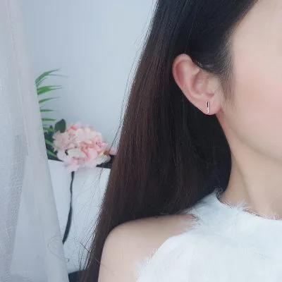 Bông Tai Bạc Nữ đính đá CZ Thanh Thẳng Esme LILI 100234 3