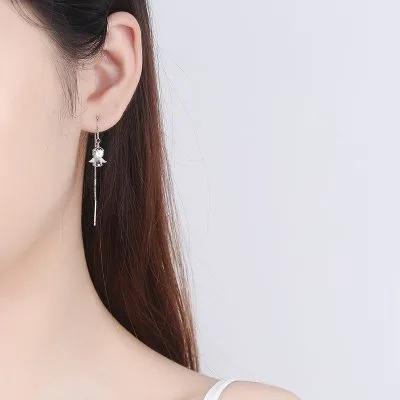 Bông Tai Bạc Nữ đính đá CZ Thiên Thần Nhỏ Elsa LILI 100753 4