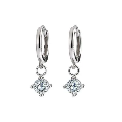 Bông Tai Bạc Nữ đính đá CZ Tròn Arbor LILI 101053 5
