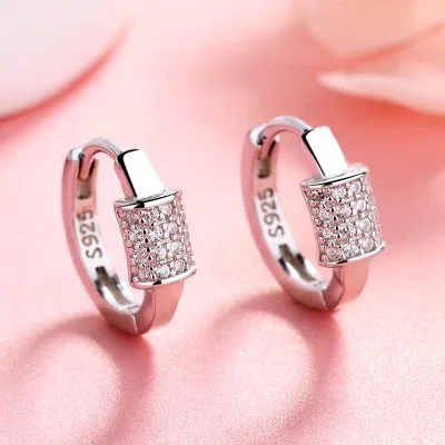 Bông Tai Bạc Nữ đính đá CZ Tròn Zoya LILI 100764 1