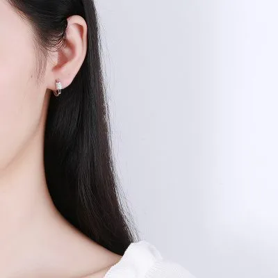 Bông Tai Bạc Nữ đính đá CZ Tròn Zoya LILI 100764 5
