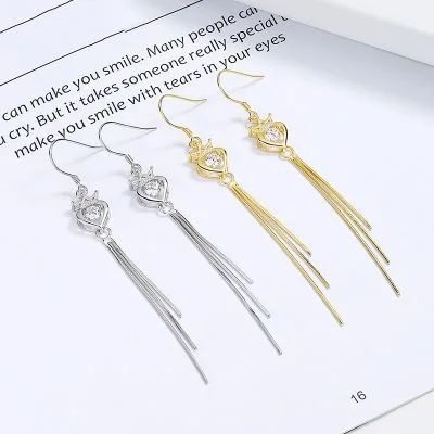 Bông Tai Bạc Nữ đính đá CZ Vương Miện Công Chúa Charlie LILI 101072 1