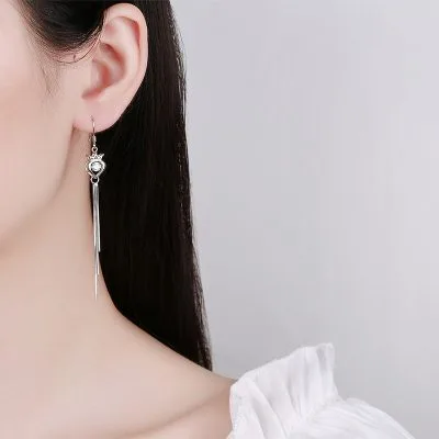 Bông Tai Bạc Nữ đính đá CZ Vương Miện Công Chúa Charlie LILI 101072 3