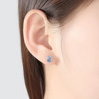 Bông Tai Bạc Nữ đính đá Topaz Kyla LILI 100356 2