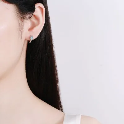 Bông Tai Bạc Nữ đính Kim Cương Moissanite 1 Hột Rosalia LILI 102079 4