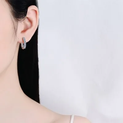 Bông Tai Bạc Nữ đính Kim Cương Moissanite Haisley LILI 102089 4