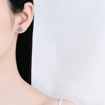 Bông Tai Bạc Nữ đính Kim Cương Moissanite ánh Sao Sophia LILI 102210 4
