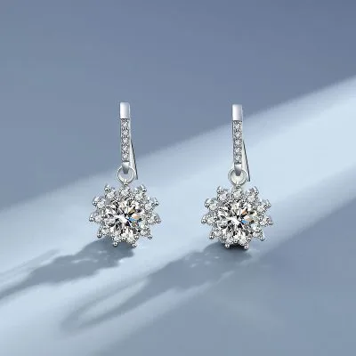 Bông Tai Bạc Nữ đính Kim Cương Moissanite Bông Tuyết Ellianna LILI 102233 1
