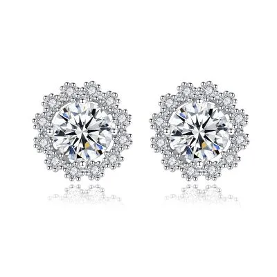 Bông Tai Bạc Nữ đính Kim Cương Moissanite Bông Tuyết Giavanna LILI 102158 1