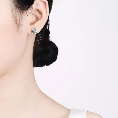 Bông Tai Bạc Nữ đính Kim Cương Moissanite Cỏ 4 Lá Kamiyah LILI 102194 4