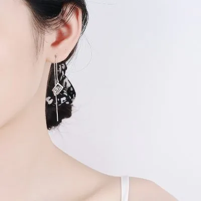 Bông Tai Bạc Nữ đính Kim Cương Moissanite Lập Phương Wrenley LILI 102096 4