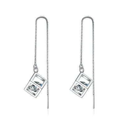 Bông Tai Bạc Nữ đính Kim Cương Moissanite Lập Phương Wrenley LILI 102096 5