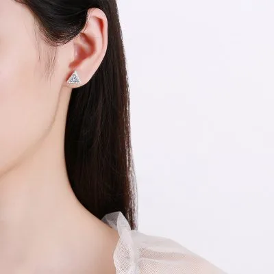 Bông Tai Bạc Nữ đính Kim Cương Moissanite Tam Giác Kataleya LILI 102219 4