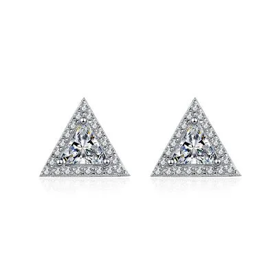 Bông Tai Bạc Nữ đính Kim Cương Moissanite Tam Giác Kataleya LILI 102219 5
